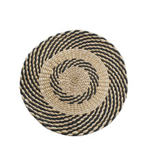 Lauamatt DKD Home Decor Naturaalne Must Looduslik kiud (35 x 35 x 1 cm) hind ja info | Laudlinad, lauamatid, servjetid | kaup24.ee