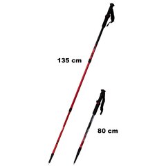 Палки для ходьбы Enero Adventure, красные/черные цена и информация | Палки для скандинавской ходьбы KG0005  | kaup24.ee