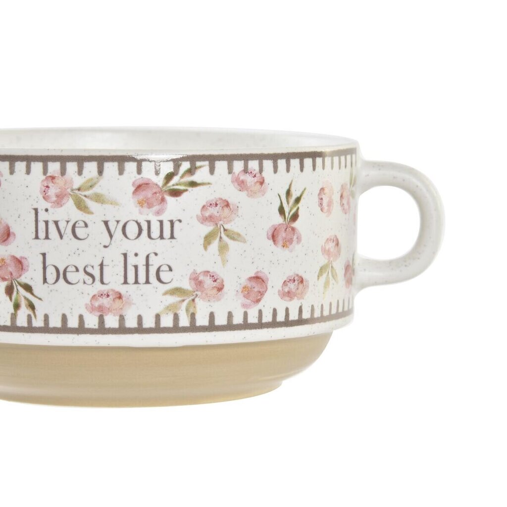 Kauss DKD Home Decor Roosa Valge Portselan Bone China (16 x 12 x 6,5 cm) (3 Ühikut) hind ja info | Lauanõud ja kööginõud | kaup24.ee