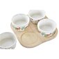 Set za Predjelo DKD Home Decor Naturaalne Mitmevärviline Bambus Keraamika Troopiline (19,7 x 19,7 x 1 cm) (5 pcs) цена и информация | Lauanõud ja kööginõud | kaup24.ee