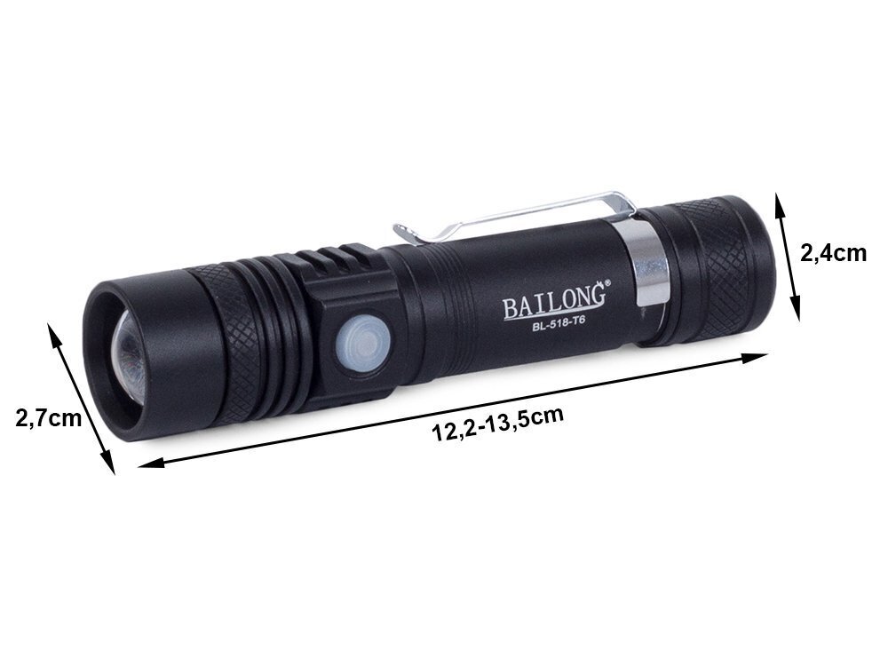Bailongi taktikaline LED-suumiga taskulamp XM-L T6 hind ja info | Taskulambid, prožektorid | kaup24.ee
