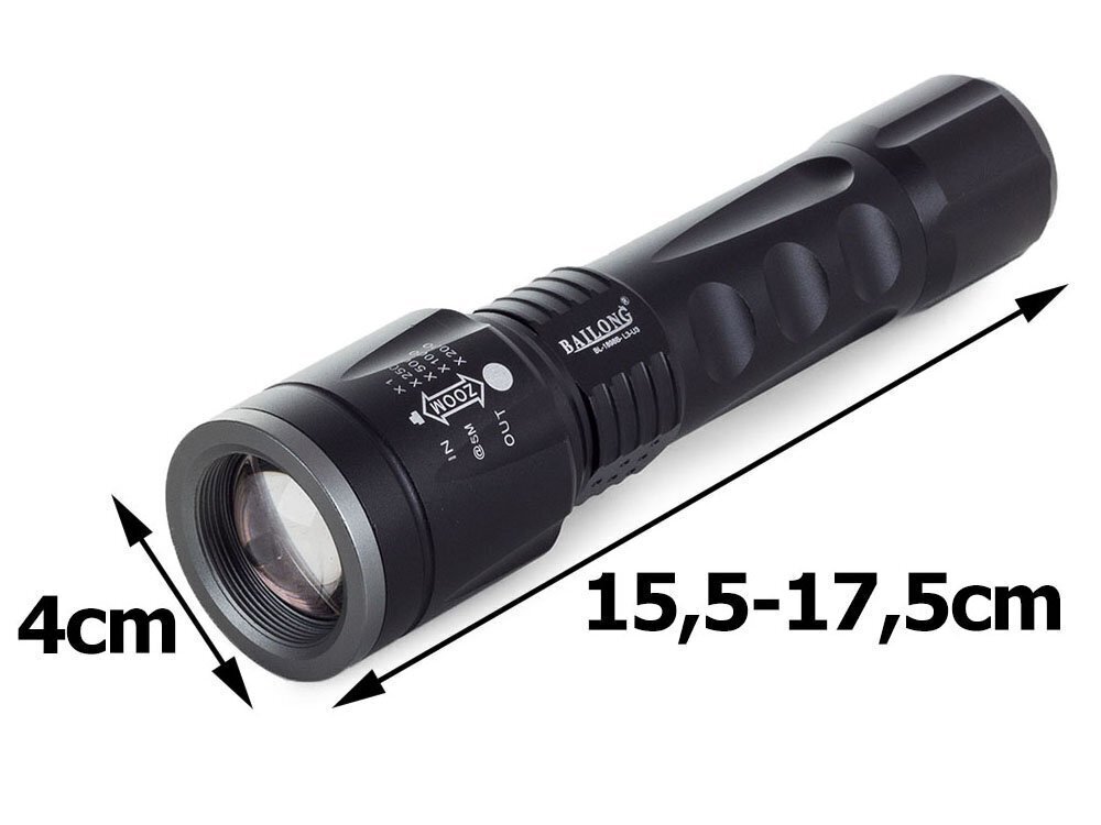 Bailongi taktikaline LED-taskulamp cree zoom xm-l t6 hind ja info | Taskulambid, prožektorid | kaup24.ee