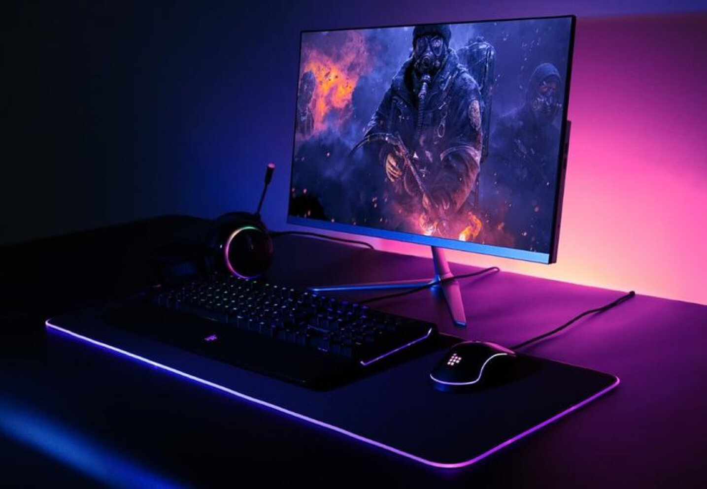 Klaviatuurimatt RGB 80x30 cm mängimiseks цена и информация | Hiired | kaup24.ee