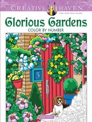 Creative Haven Glorious Gardens Color by Number Coloring Book hind ja info | Tervislik eluviis ja toitumine | kaup24.ee