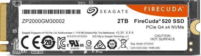 Kietasis diskas Seagate FIRECUDA 520 2 TB SSD цена и информация | Sisemised kõvakettad (HDD, SSD, Hybrid) | kaup24.ee