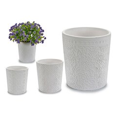 Klaas valge keraamika (12,3 x 12 x 12,3 cm) hind ja info | Dekoratiivsed lillepotid | kaup24.ee