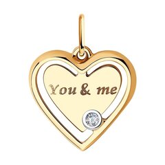 Золотая подвеска с сердечком из циркона "Ты и я" цена и информация | Украшения на шею | kaup24.ee