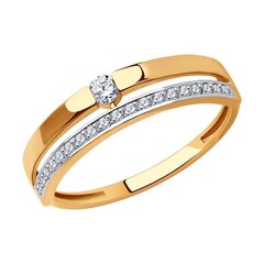 Золотое кольцо с цирконами цена и информация | Кольца | kaup24.ee