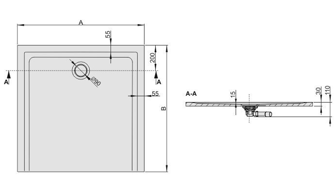 Dušialus Sanplast Space Mineral B-M/Space 100x100x1,5 värv pruun цена и информация | Dušialused | kaup24.ee