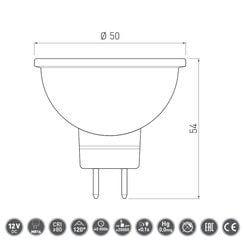 Светодиодная лампа GTV 6W MR16 DC12V 6400K цена и информация | Лампочки | kaup24.ee