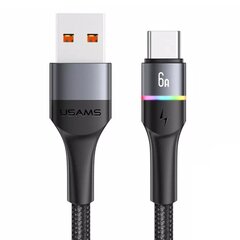 Кабель для быстрой зарядки и передачи данных USAMS U76 6A USB to type-C, черный цена и информация | Кабели для телефонов | kaup24.ee