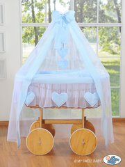 Beebivoodi Wicker drape crib Deluxe - Amelie blue цена и информация | Детские кроватки | kaup24.ee