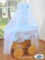 Beebivoodi Wicker drape crib Deluxe - Amelie blue hind ja info | Beebivoodid | kaup24.ee