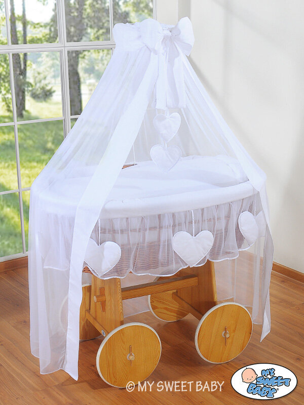 Beebivoodi Wicker drape crib Deluxe - Amelie white hind ja info | Beebivoodid | kaup24.ee