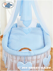 Beebivoodi Moses Basket/Wicker võrevoodi eesriidega - Amelie sinine цена и информация | Детские кроватки | kaup24.ee