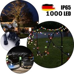 1000 LED-pirniga professionaalne õue valguskett Brosberg, mitmevärviline hind ja info | Jõulutuled | kaup24.ee