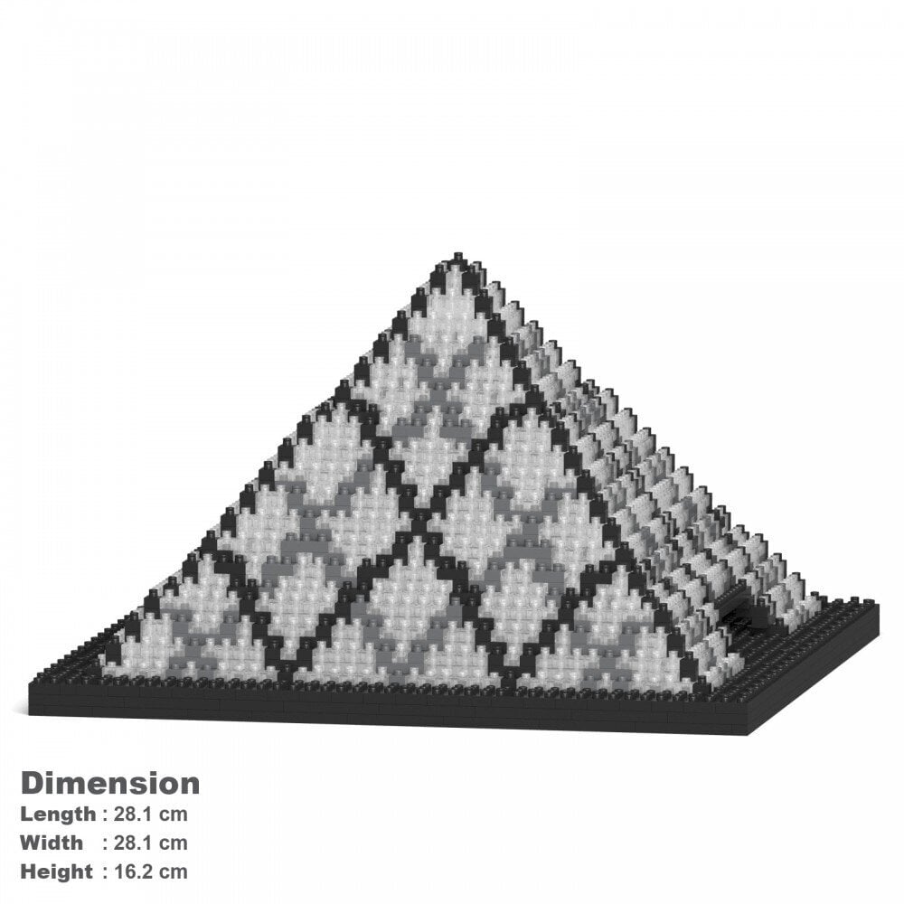 Konstruktor Jekca ST27AW02, Louvre'i Püramiid, 1760 tk hind ja info | Klotsid ja konstruktorid | kaup24.ee