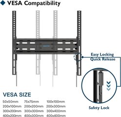 BONTEC teleri seinakinnitus, 23-55", max kuni 45 kg, VESA 400 x 400 hind ja info | Teleri seinakinnitused ja hoidjad | kaup24.ee