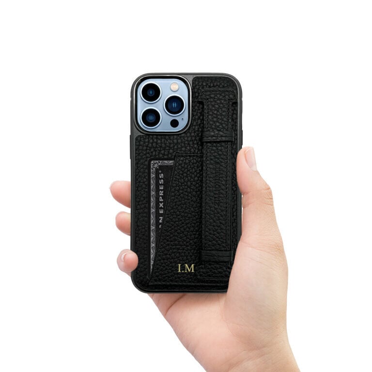 ZILLIONAIRE iPhone 13 Pro Max (6,7″) Pebbled Finger Pocket Nahast Ümbris – Must цена и информация | Telefoni kaaned, ümbrised | kaup24.ee