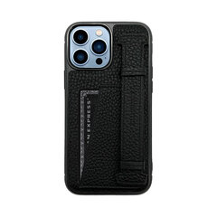 ZILLIONAIRE iPhone 13 Pro Max (6,7″) Pebbled Finger Pocket Nahast Ümbris – Must цена и информация | Чехлы для телефонов | kaup24.ee