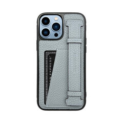 ZILLIONAIRE iPhone 13 Pro Max (6,7″) Pebbled Finger Pocket Nahast Ümbris – Helesinine hind ja info | Telefoni kaaned, ümbrised | kaup24.ee