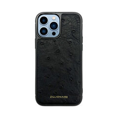 ZILLIONAIRE iPhone 13 Pro Max (6,7″) Ostrich Skin Nahast Ümbris – Must hind ja info | Telefoni kaaned, ümbrised | kaup24.ee