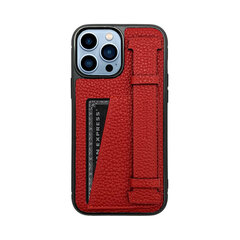 ZILLIONAIRE iPhone 13 Pro (6,1″) Pebbled Finger Pocket Nahast Ümbris – Punane hind ja info | Telefoni kaaned, ümbrised | kaup24.ee