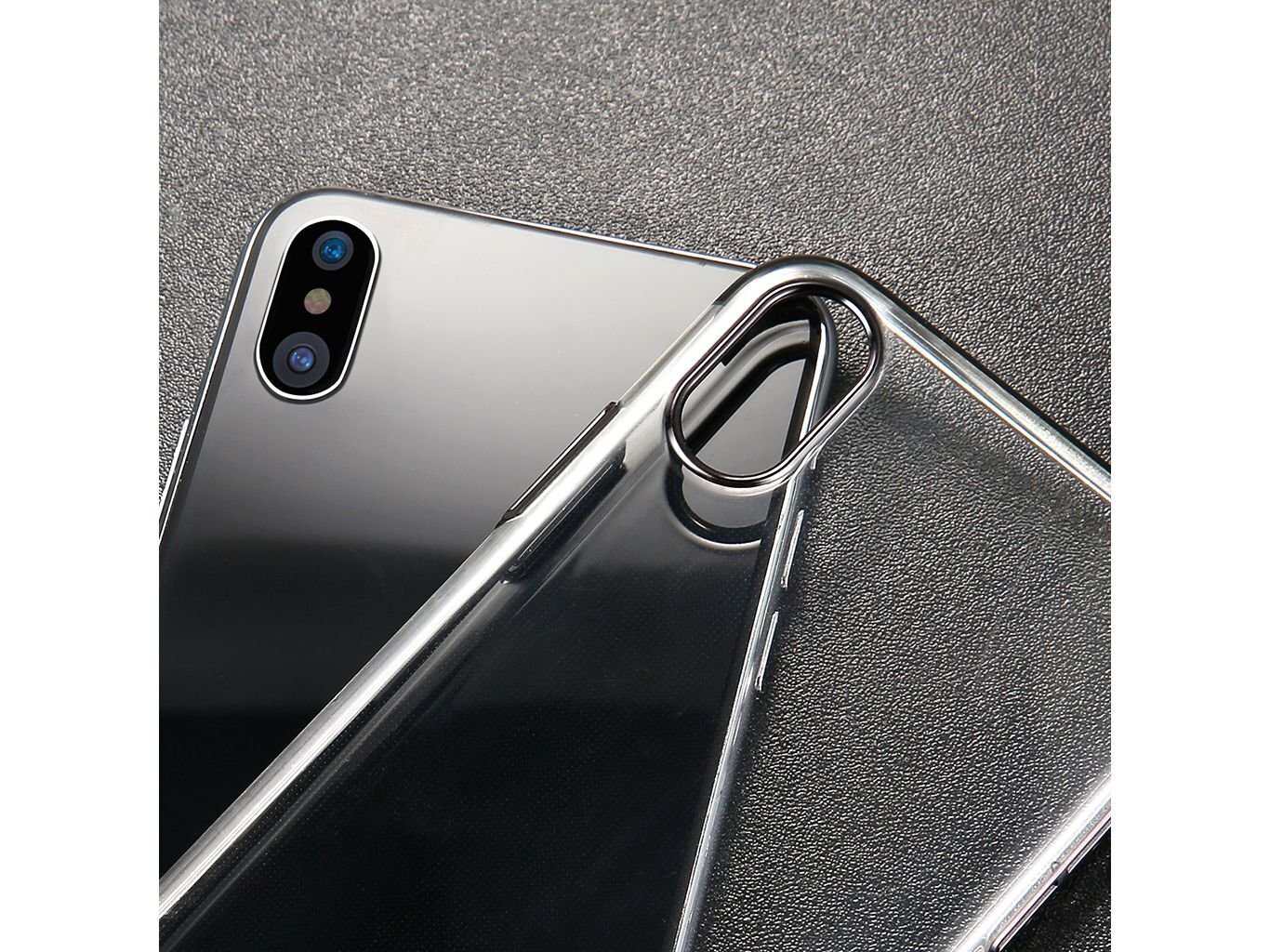 Baseus Glitter Impact silikoonist tagus telefonile Apple iPhone X, läbipaistev hind ja info | Telefoni kaaned, ümbrised | kaup24.ee