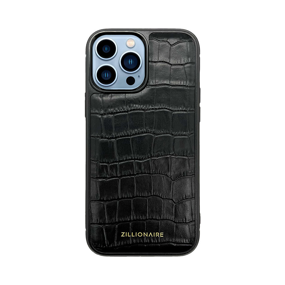 ZILLIONAIRE iPhone 13 Pro (6,1″) Croco Embossed Matte Nahast Ümbris – Must hind ja info | Telefoni kaaned, ümbrised | kaup24.ee