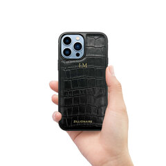 ZILLIONAIRE iPhone 13 Pro (6,1″) Croco Embossed Matte Nahast Ümbris – Must hind ja info | Telefoni kaaned, ümbrised | kaup24.ee