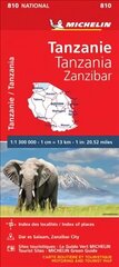 Tanzania & Zanzibar - Michelin National Map 810: Map hind ja info | Reisiraamatud, reisijuhid | kaup24.ee