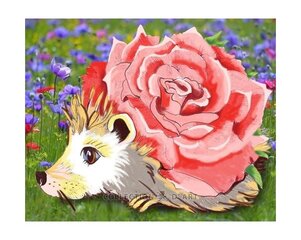 Teemantmosaiigi komplekt 17 x 21 cm, "Rose hedgehog" hind ja info | Teemantmaalid, teemanttikandid | kaup24.ee