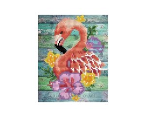 Teemantmosaiigi komplekt 17 x 21 cm, "Roosa flamingo" цена и информация | Алмазная мозаика | kaup24.ee