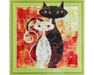 Алмазная мозаика 30x30 cm.  "Cats in love" цена и информация | Алмазная мозаика | kaup24.ee