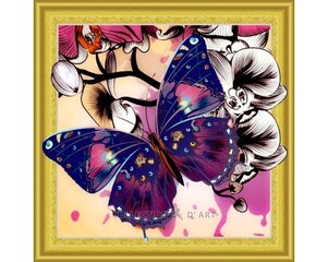 Алмазная мозаика 30x30 cm.  "Butterfly" цена и информация | Алмазная мозаика | kaup24.ee