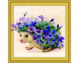 Алмазная мозаика 30x30 cm.  "Cornflower hedgehog" цена и информация | Алмазная мозаика | kaup24.ee