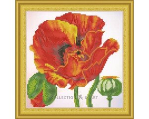 Алмазная мозаика 30x30 cm.  "Red poppy" цена и информация | Алмазная мозаика | kaup24.ee