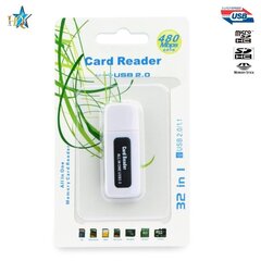 Флэш Устройство для чтения карт памяти HQ USB 2.0 15in1 Micro SD, SD, Mini SD, XD, MS Duo, MMC, белый цена и информация | Адаптеры и USB-hub | kaup24.ee
