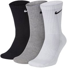 Мужские носки Nike U NK Everyday Ltwt Crew White Grey Black SX7676 964, 3 пары цена и информация | Meeste sokid | kaup24.ee