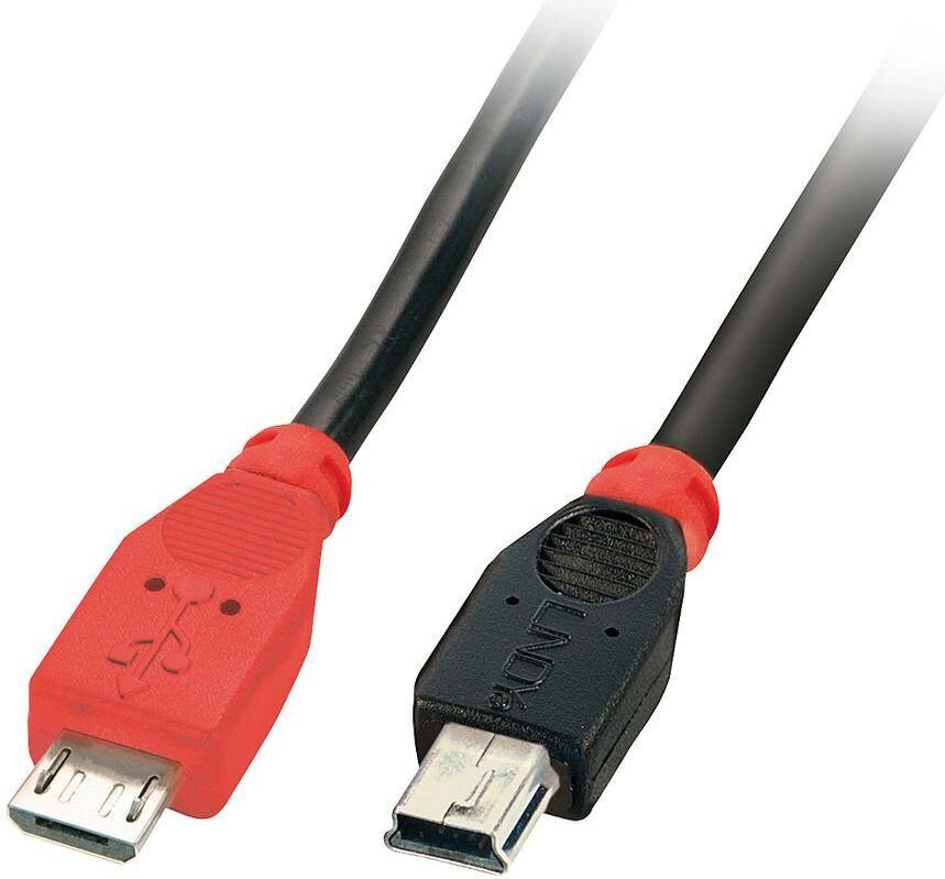 CABLE USB2 MICRO-B TO MINI-B/0.5M 31717 LINDY hind ja info | Mobiiltelefonide kaablid | kaup24.ee