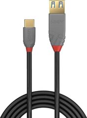 CABLE USB3.2 A-C 0.5M/ANTHRA 36910 LINDY hind ja info | Mobiiltelefonide kaablid | kaup24.ee