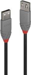 CABLE USB2 TYPE A 0.2M/ANTHRA 36700 LINDY hind ja info | Mobiiltelefonide kaablid | kaup24.ee