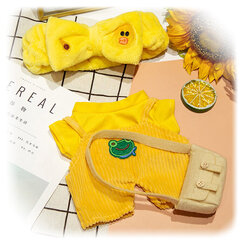 Одежда для утки Lalafanfan: желтый комбинезон с повязкой на голову и сумка цена и информация | Мягкие игрушки | kaup24.ee