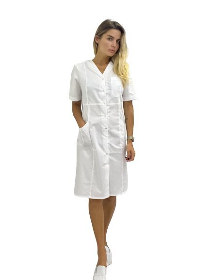 Naiste kleit elastaaniga SUK-SSP-E-TR-601, valge hind ja info | Meditsiiniriided | kaup24.ee