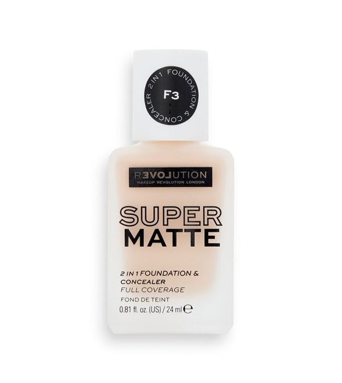 Jumestuskreem-peitekreem Revolution Relove Super Matte Foundation, F3, 24 ml цена и информация | Jumestuskreemid, puudrid | kaup24.ee