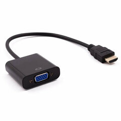 HDMI-Vga Adapter Nilox NxadaP01 must 15 cm hind ja info | USB jagajad, adapterid | kaup24.ee