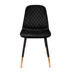 Черный велюровый стул 44x52x85 см цена и информация | Стулья для кухни и столовой | kaup24.ee
