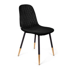 Черный велюровый стул 44x52x85 см цена и информация | Стулья для кухни и столовой | kaup24.ee