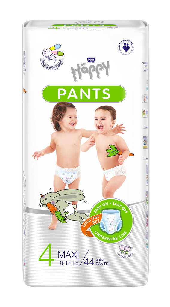 Mähkmed-Püksmähkmed Happy Pants Maxi, 4. suurus (8-14 kg), 44 tk hind ja info | Mähkmed | kaup24.ee