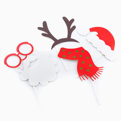 Christmas Planet Lõbusad Jõuluteemalised Fotoaksessuaarid (5 tk) hind ja info | Karnevali kostüümid | kaup24.ee